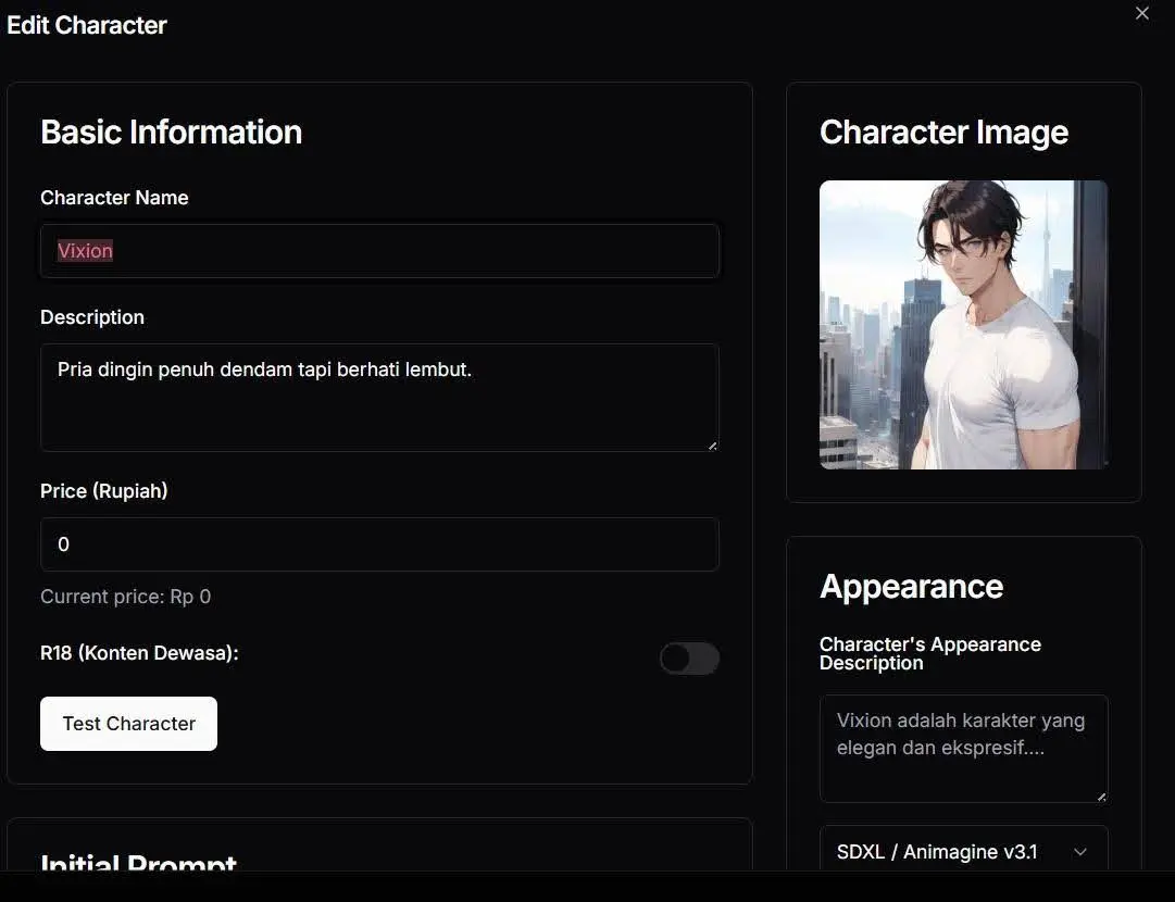 Character Interface Tavern